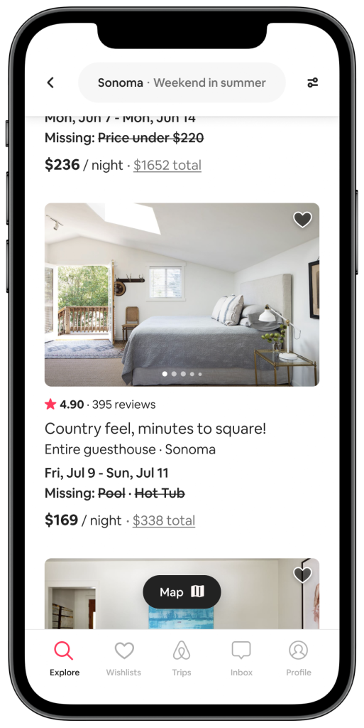 iPhone demo showing Flexible Matching tool