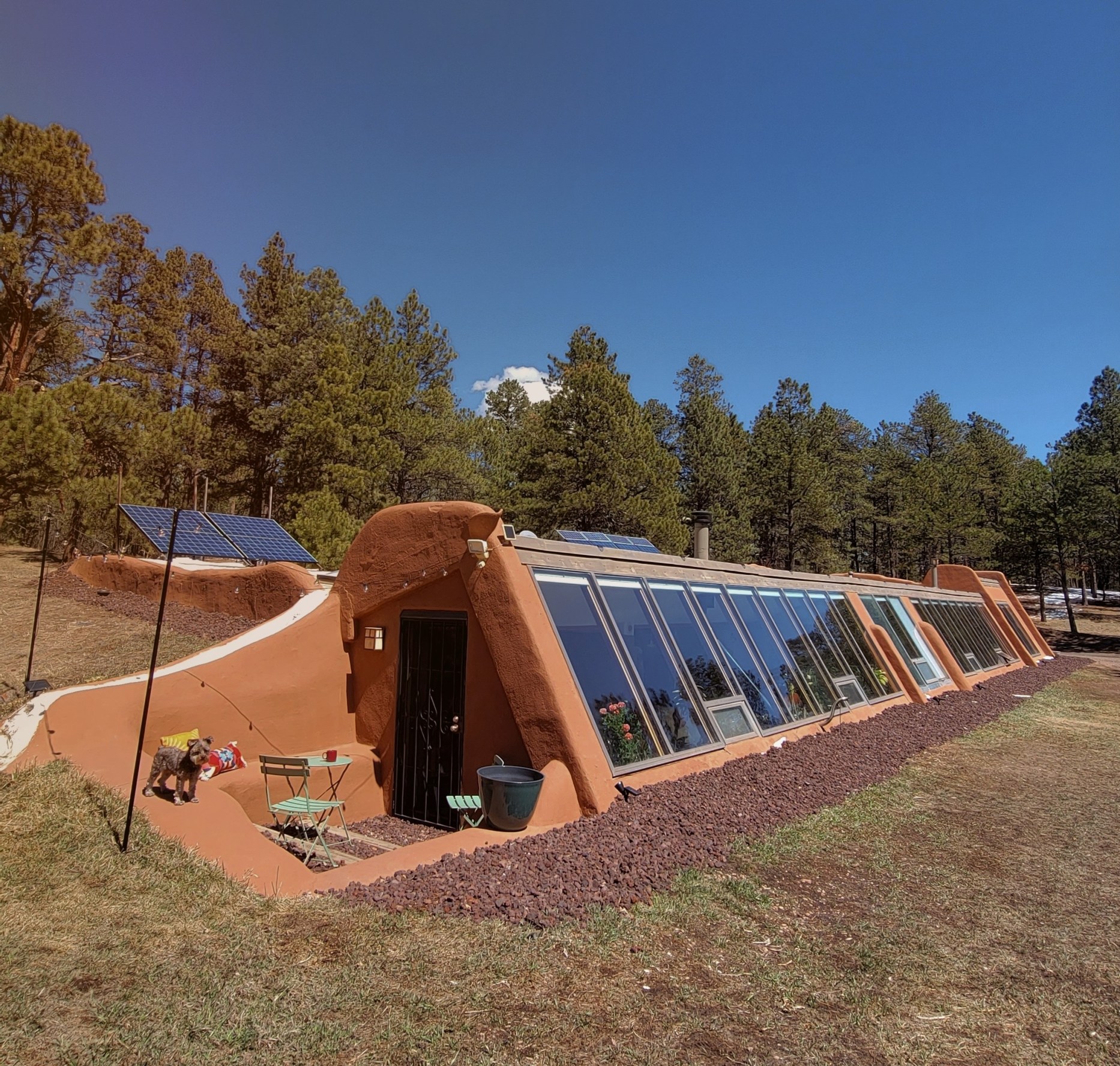 exterior of the Earthen Home in the Forest