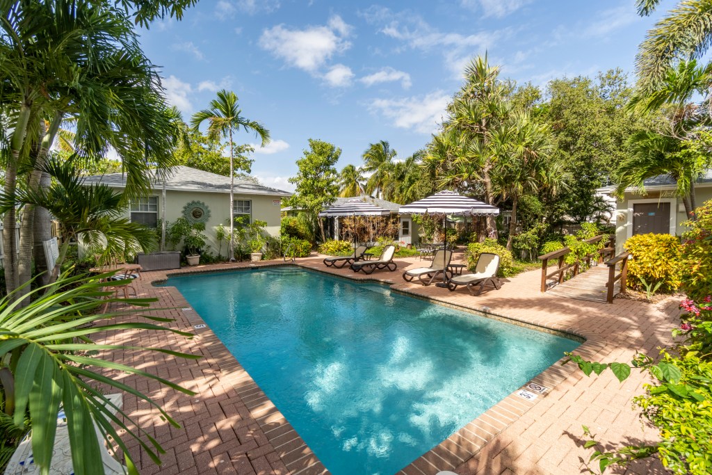 Image of an accessible home in Florida with a pool and terrace