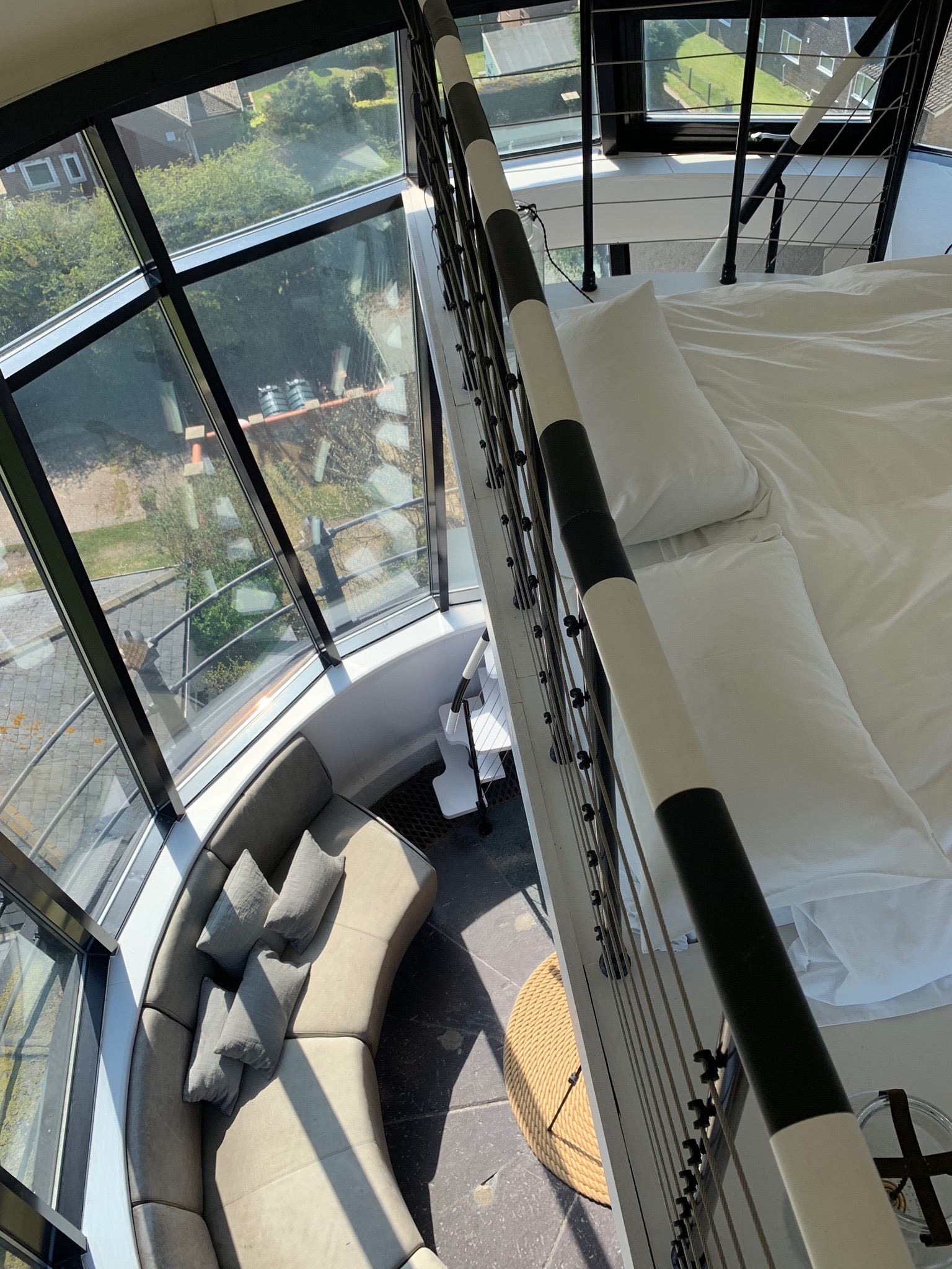 The interior of a lighthouse in the UK.