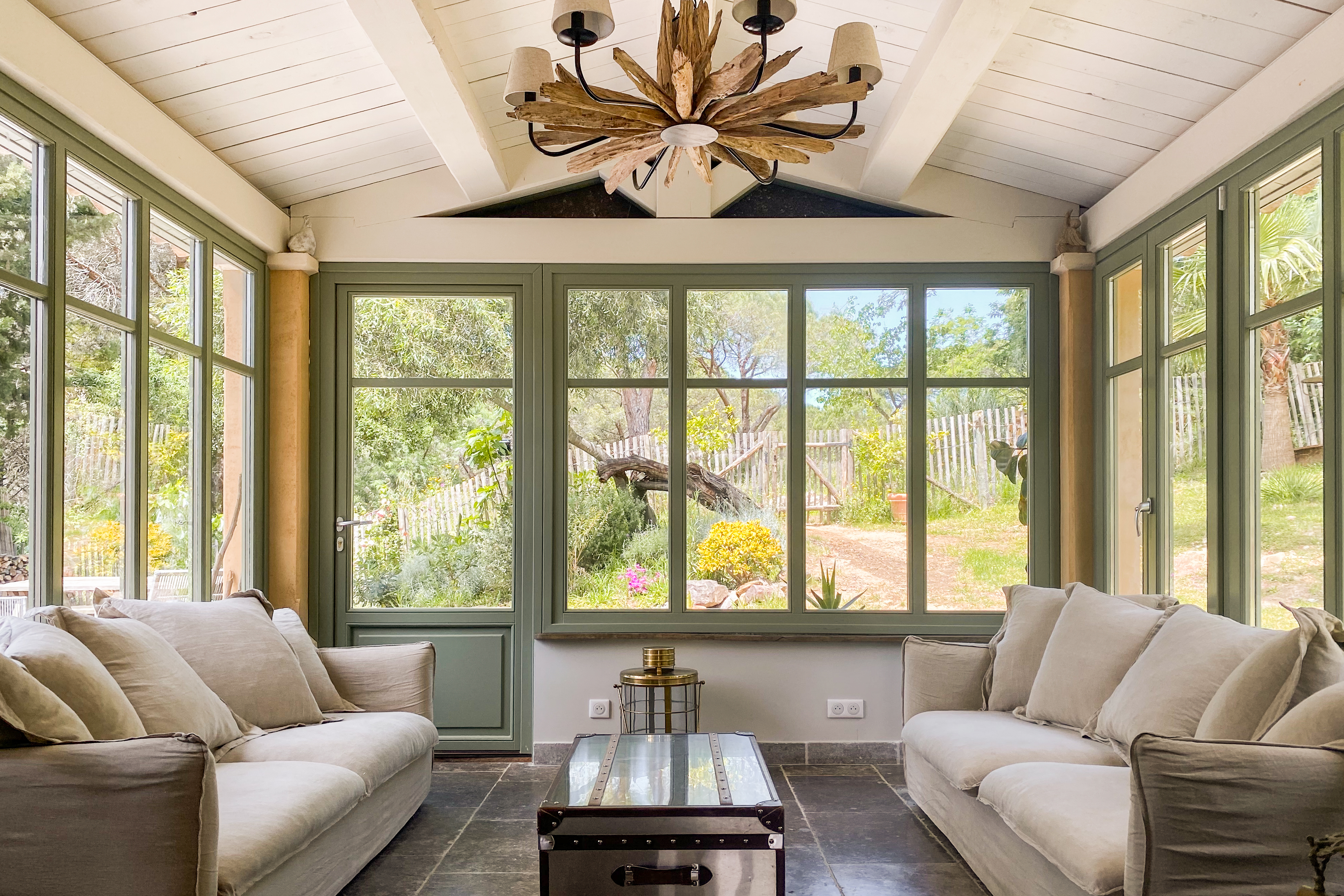 Living room of "Pampelonne shade of umbrella pines" listing