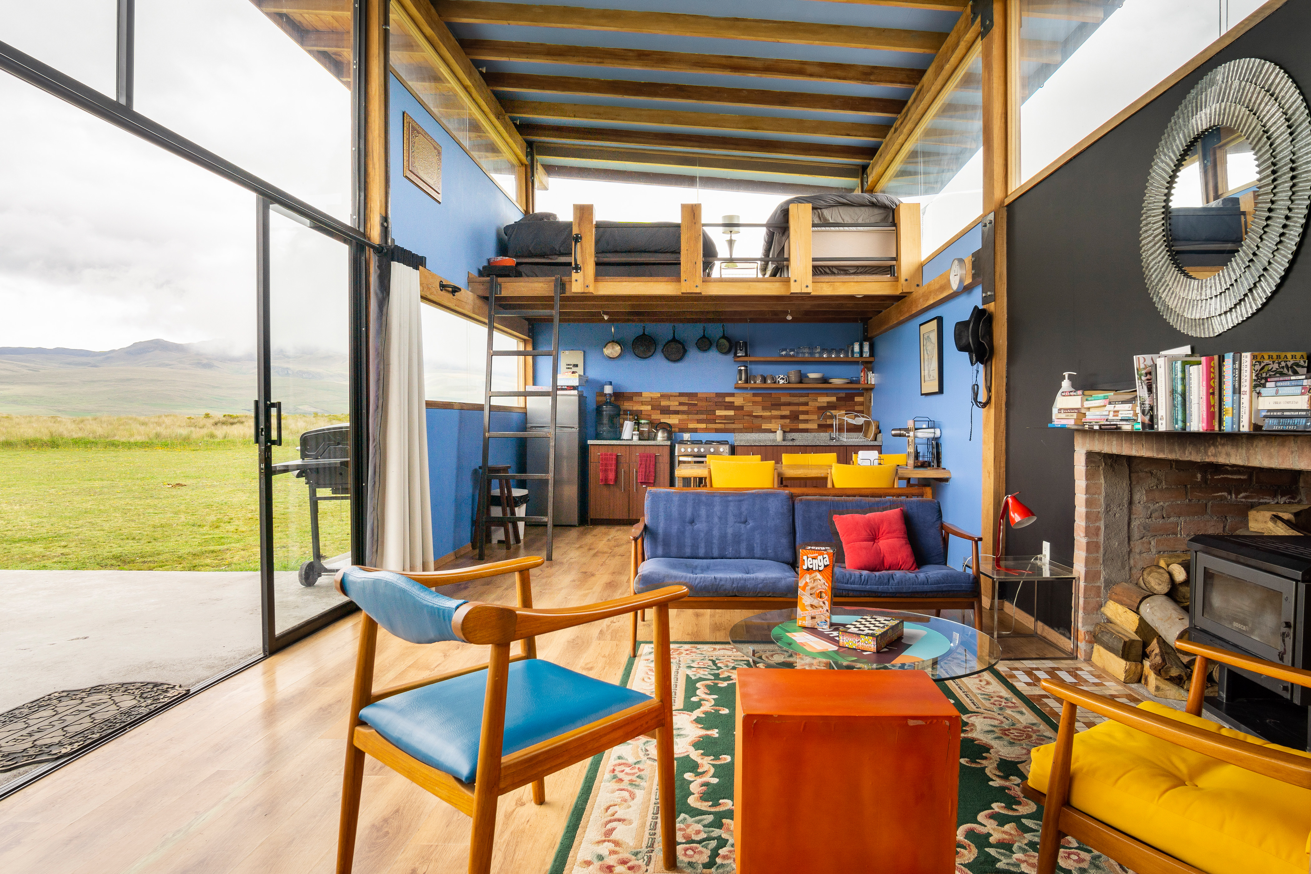 Interior of Eco Friendly Tiny House at Cotopaxi National Park