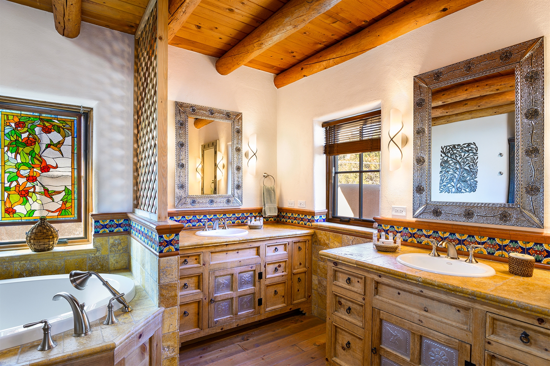 Bathroom of "Hummingbird - Spectacular Views, Walk to Canyon Rd" listing