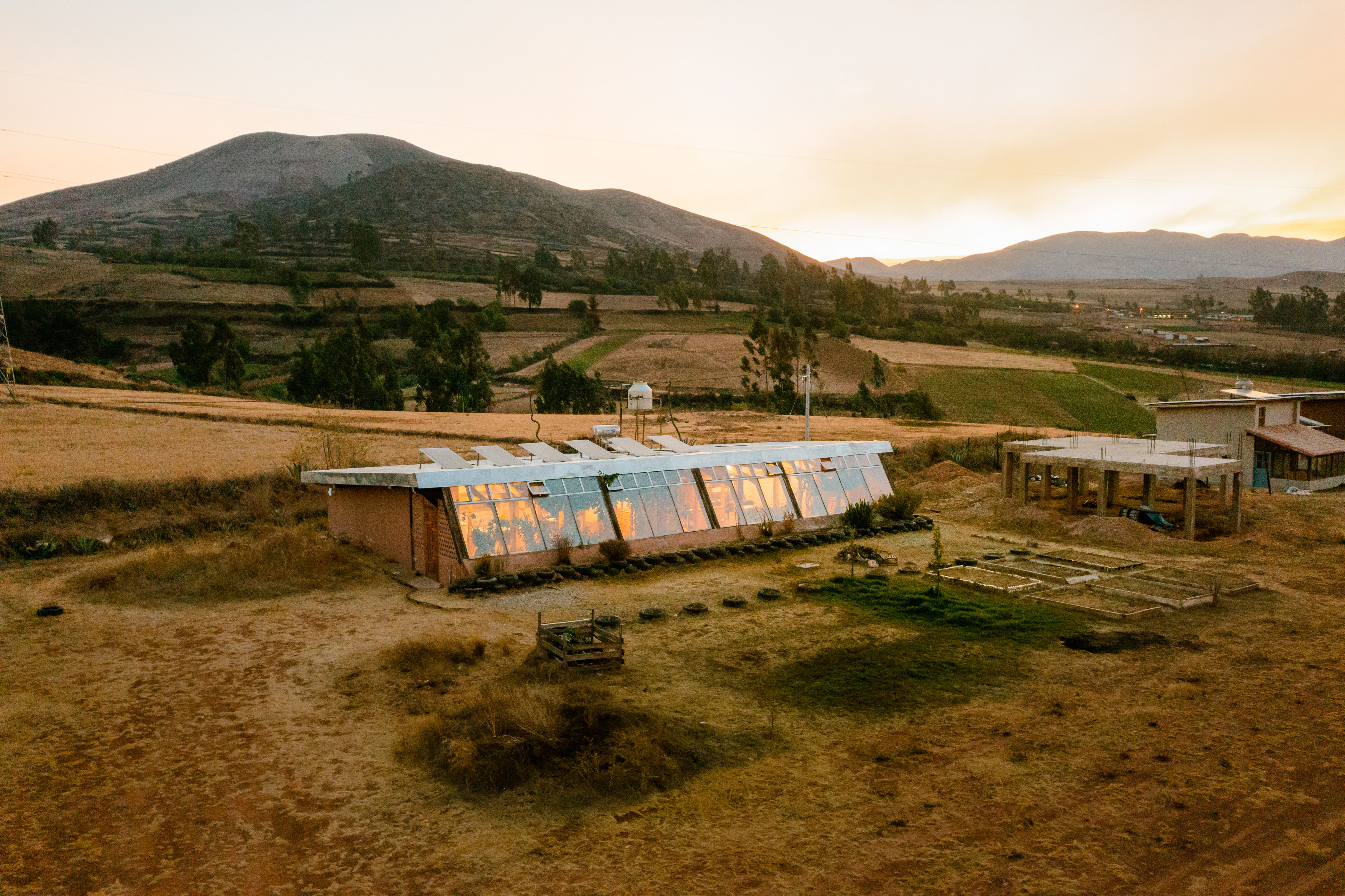 Glass cabin in the middle of the montains in Peru