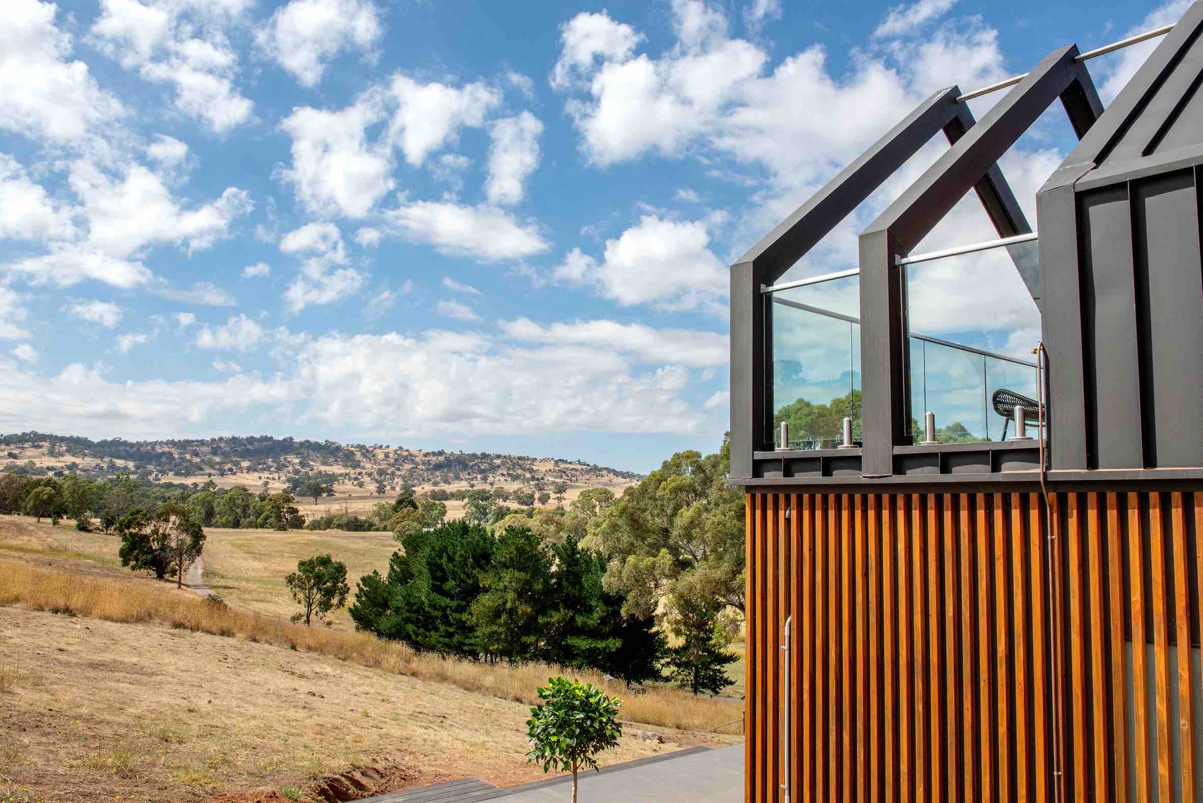 Tiny house surrounded by desert