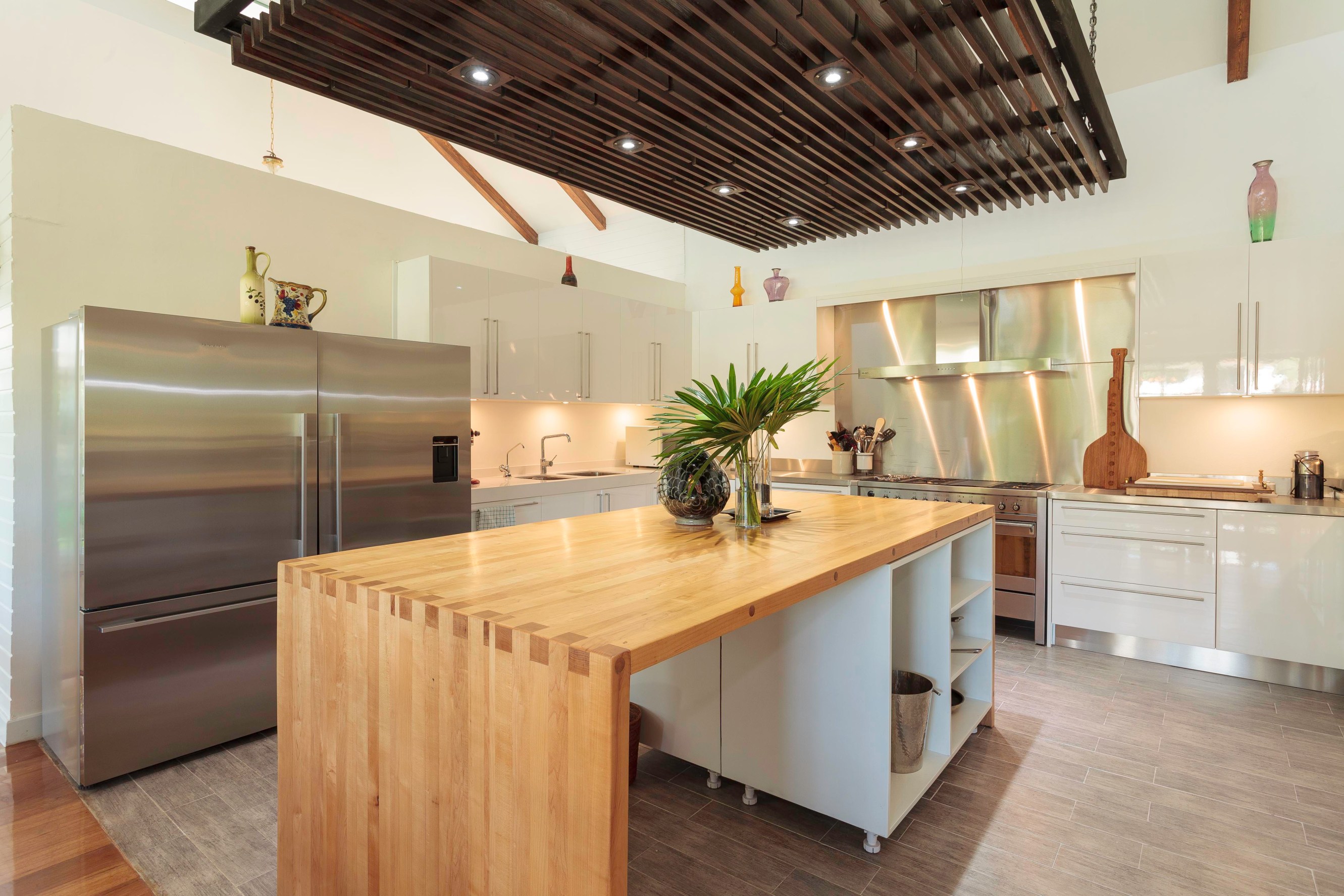 Kitchen with wooden island